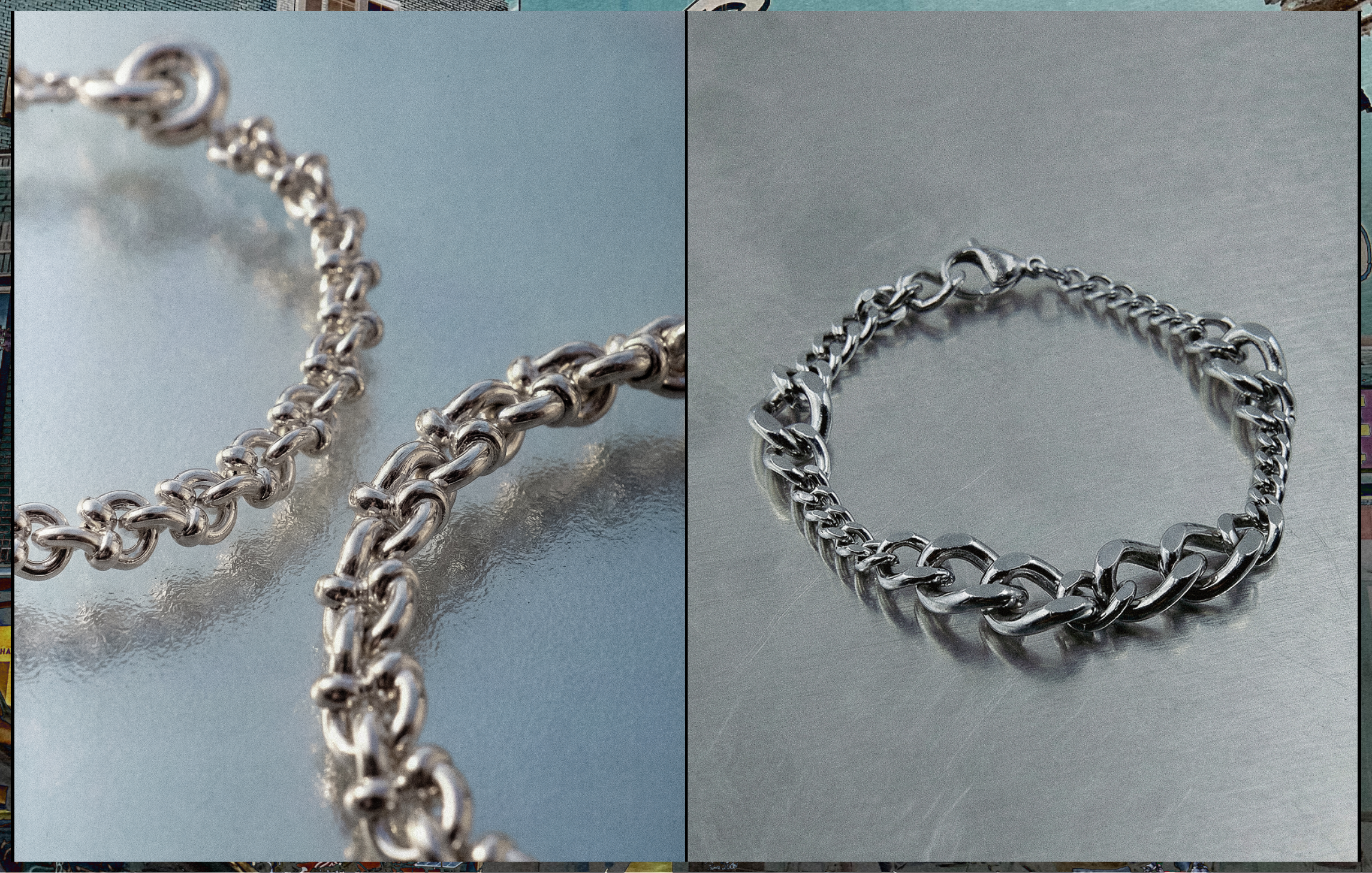 POEMIC waterproof jewelry: Lucid & Tonal bracelets. Stainless steel and sterling silver necklaces and bracelets designed to never be taken off.