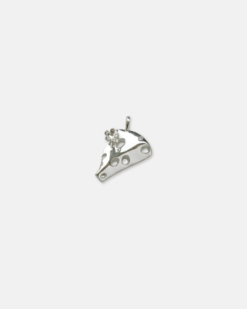 Kiki's Swiss cheese pendant in sterling silver-plated brass
